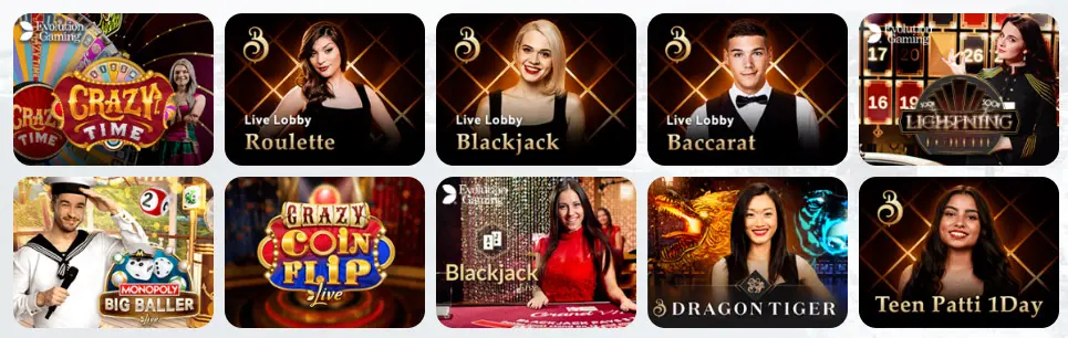 Jeux de casino en direct GAMDOM CASINO
