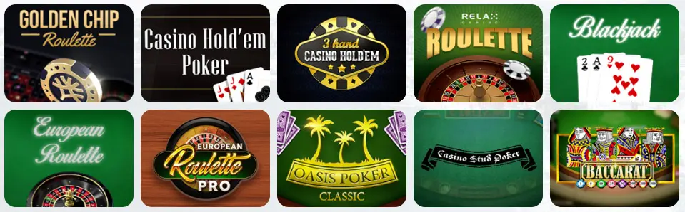 Jeux de table au GAMDOM CASINO